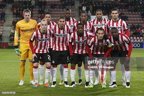 , Goalkeeper Remko Pasveer of PSV, Memphis Depay of PSV, Nicolas Isimat of PSV, Joshua Brenet of PSV, Jurgen Locadia of PSV, Karim Rekik of PSV, ,...