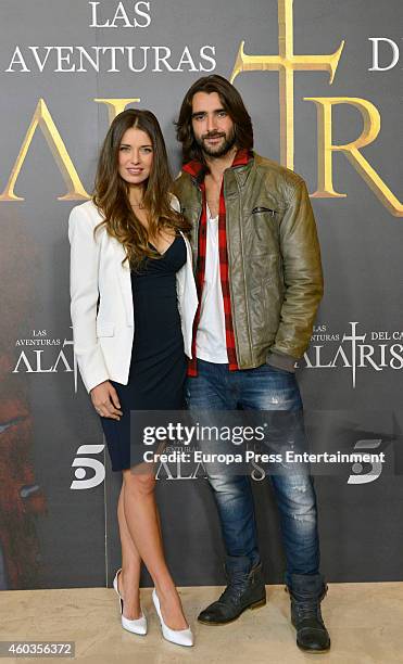 Actors Aitor Luna and Natasha Yarovenko attend the presentation of "Alatriste" tv serie at the Royal Teather on December 11, 2014 in Madrid, Spain.