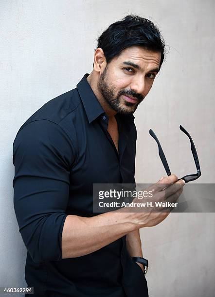 John Abraham poses during a portrait session on day three of the 11th Annual Dubai International Film Festival held at the Madinat Jumeriah Complex...