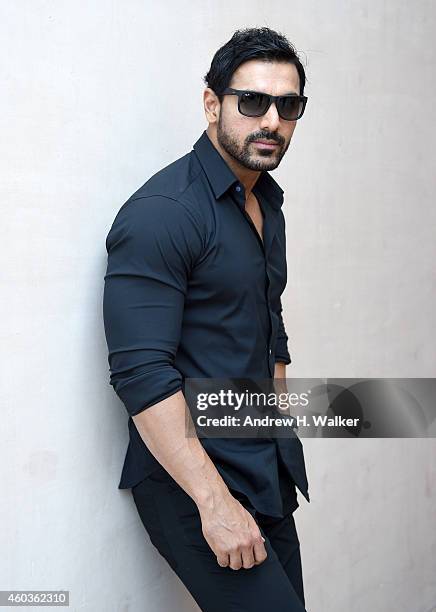 John Abraham poses during a portrait session on day three of the 11th Annual Dubai International Film Festival held at the Madinat Jumeriah Complex...