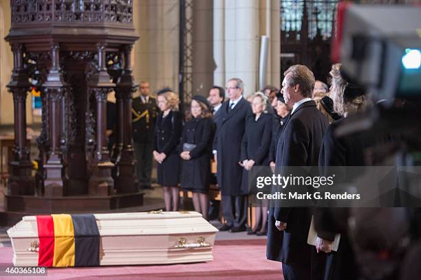 General view during the funeral of Queen Fabiola of Belgium at Notre Dame Church on December 12, 2014 in Laeken, Belgium.