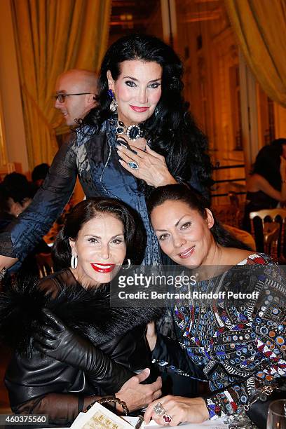 Mouna Ayoub, Lamia Khashoggi and Princesse Hermine de Clermont Tonnerre attend The Children for Peace Gala at Cercle Interallie on December 12, 2014...