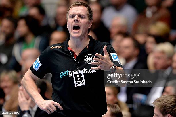 Head coach Martin Heuberger of Germany reacts during the DHB Four Nations Tournament match between Germany and Austria at Westfalenhalle on January...