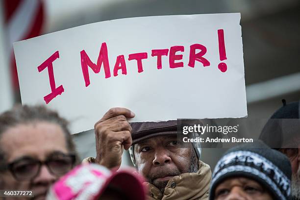 Faith leaders from communities throughout New York City lead a demonstration and prayer vigil on the steps of City Hall in protest to the Staten...