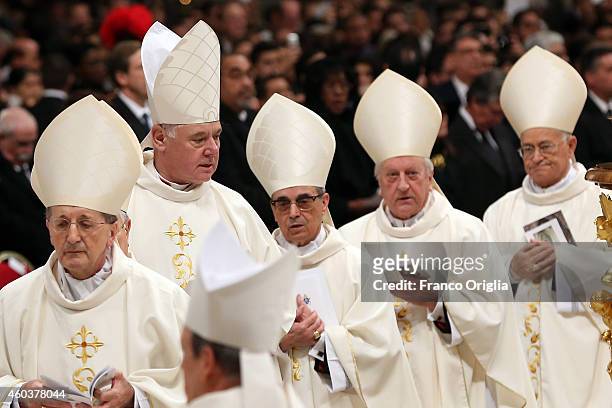German Cardinal Gerhard Ludwig Muller attends an Eucharist celebration at the St. Peter's Basilica held by Pope Francis on December 12, 2014 in...