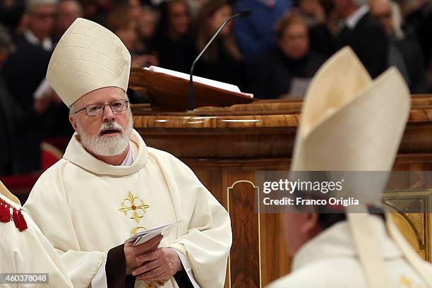 Franciscan Cardinal Sean Patrick O'Malley attends an Eucharist celebration at the St. Peter's Basilica held by Pope Francis on December 12, 2014 in...