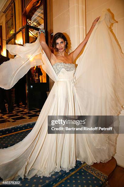 Sandra Murcia wears Elie Saab during The Children for Peace Gala at Cercle Interallie on December 12, 2014 in Paris, France.