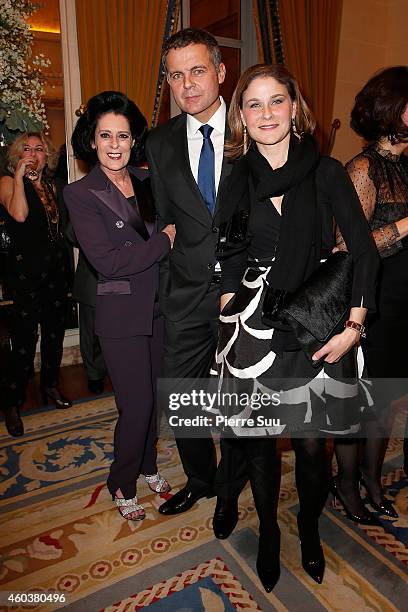 Debra MAce,Christian Streib and Hala Gorani attend The Children for Peace Gala at Cercle Interallie on December 12, 2014 in Paris, France.