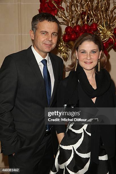 Christian Streib and Hala Gorani attend the Children For Peace Gala at Cercle Interallie on December 12, 2014 in Paris, France.