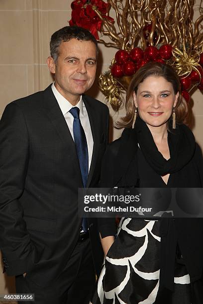 Christian Streib and Hala Gorani attend the Children For Peace Gala at Cercle Interallie on December 12, 2014 in Paris, France.