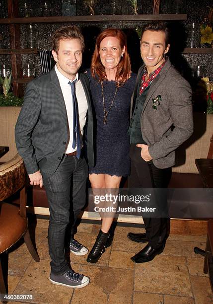 Actors Tom Lenk, Elisa Donovan, and host Scott Nevins attend SPARKLE: an All-Star Holiday Concert to benefit The Actors Fund At Rockwell Table &...