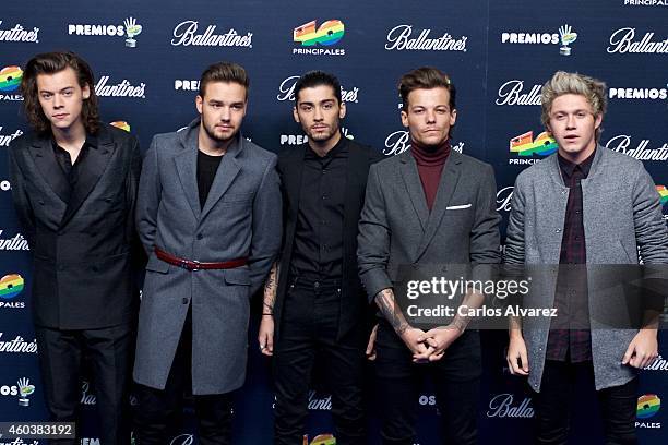 Harry Styles, Liam Payne, Zayn Malik, Louis Tomlinson and Niall Horan of One Direction attend the 40 Principales Awards 2014 photocall at the...