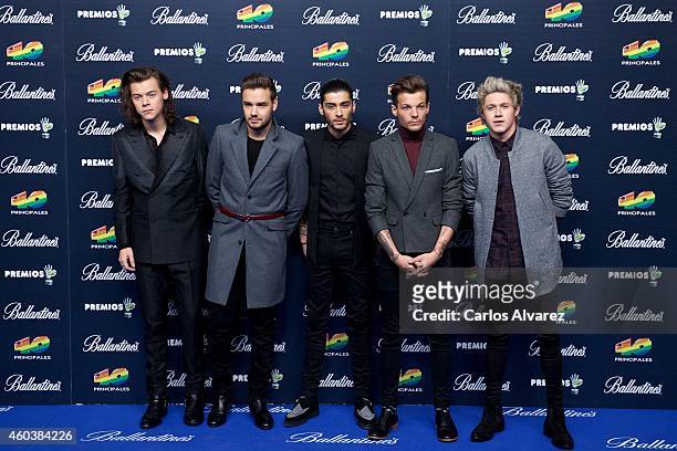 Harry Styles, Liam Payne, Zayn Malik, Louis Tomlinson and Niall Horan of One Direction attend the "40 Principales" awards 2013 photocall at the...