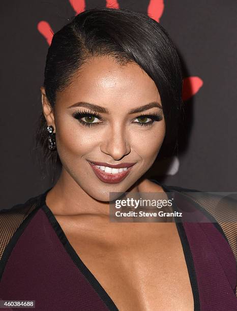 Kat Graham arrives at the Rihanna's First Annual Diamond Ball at The Vineyard on December 11, 2014 in Beverly Hills, California.