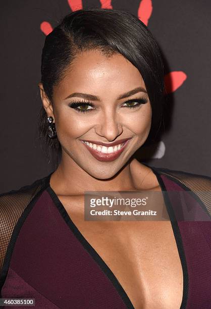 Kat Graham arrives at the Rihanna's First Annual Diamond Ball at The Vineyard on December 11, 2014 in Beverly Hills, California.