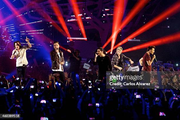 Harry Styles, Liam Payne, Zayn Malik, Niall Horan and Louis Tomlinson of One Direction perform on stage during the "40 Principales" awards 2013...