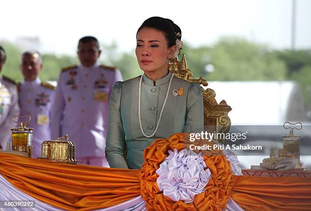 Princess Srirasmi attend the annual Royal Ploughing Ceremony, to mark the traditional beginning of the rice-growing season, at Sanam Luang. The...