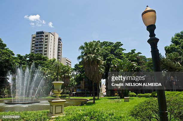 Picture of the XV de Novembro square in downtown of Ribeirao Preto, a city located 336 km from Sao Paulo which will host the French national football...