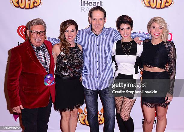 Uncle Johnny, Danielle Monaro, Froggy, Sam, and Carla Marie of the Elvis Duran & the Z100 Morning Show attend the iHeartRadio Jingle Ball 2014,...