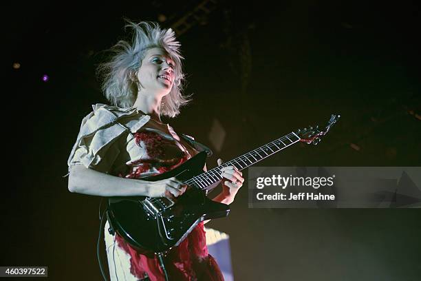 Singer/guitarist Annie Clark aka St. Vincent performs at Time Warner Cable Arena on December 12, 2014 in Charlotte, North Carolina.