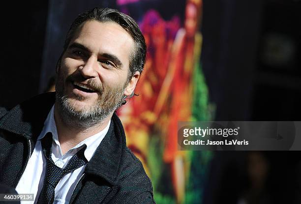 Actor Joaquin Phoenix attends the premiere of "Inherent Vice" at TCL Chinese Theatre on December 10, 2014 in Hollywood, California.