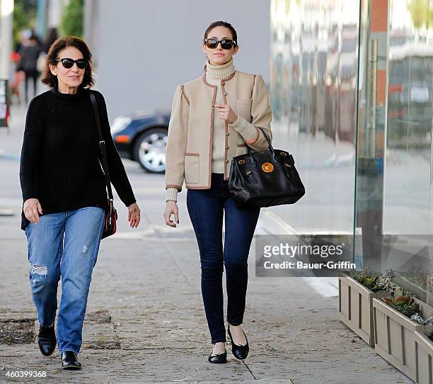 Cheryl Rossum and Emmy Rossum is seen in Los Angeles on December 12, 2014 in Los Angeles, California.