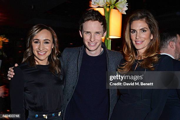 Jessica Ennis, Eddie Redmayne and Cindy Crawford attend a private dinner celebrating the opening of the OMEGA Oxford Street boutique at Aqua Shard on...