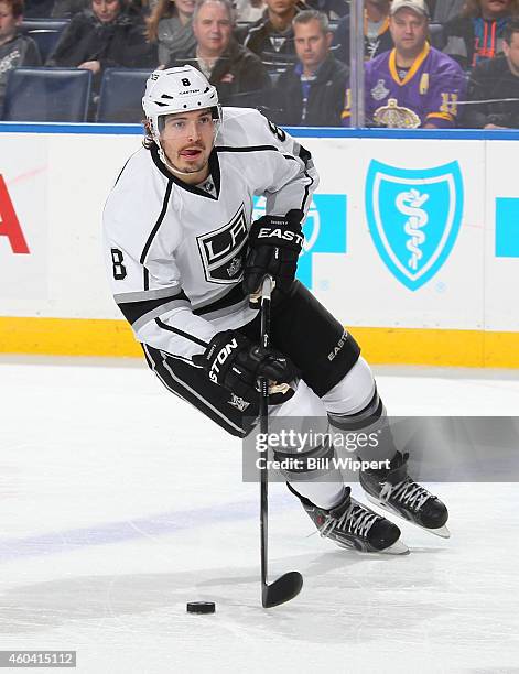 Drew Doughty of the Los Angeles Kings skates against the Buffalo Sabres on December 9, 2014 at the First Niagara Center in Buffalo, New York.