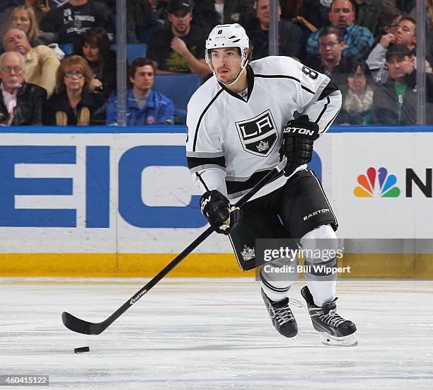 Drew Doughty of the Los Angeles Kings skates against the Buffalo Sabres on December 9, 2014 at the First Niagara Center in Buffalo, New York.