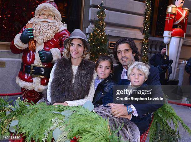 Delfina Blaquier, Aurora Figueras, Professional Polo player Nacho Figueras, and Artemio Figureas attend a special event celebrating the holidays at...