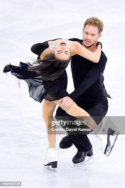 Madison Chock and Evan Bates of USA compete in the Ice Dance Free Dance during day three of the ISU Grand Prix of Figure Skating Final 2014/2015 at...