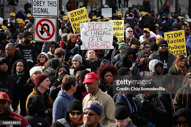 Thousands of people gather in the nation's capital for the "Justice For All" rally and march against police brutality and the killing of unarmed...