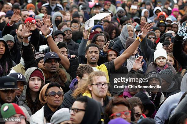 Thousands of people gather in the nation's capital for the "Justice For All" rally and march against police brutality and the killing of unarmed...