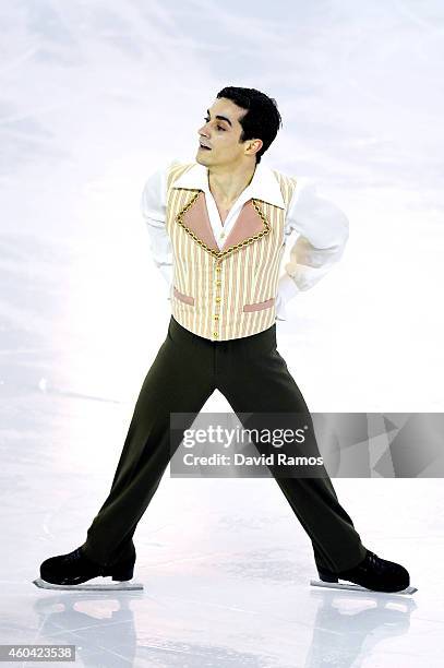 Javier Fernandez of Spain competes in the Ice Men Free Skating Final during day three of the ISU Grand Prix of Figure Skating Final 2014/2015 at...