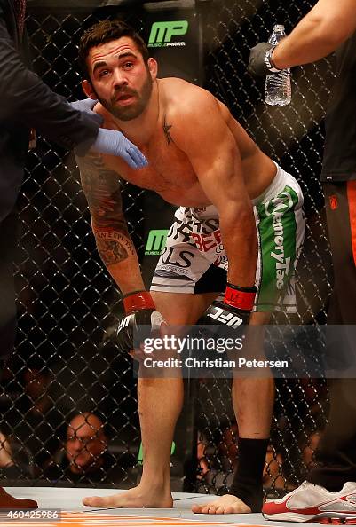 Janmie Varner Jamie Varner reacts after a tap out in his lightweight bout with Drew ...