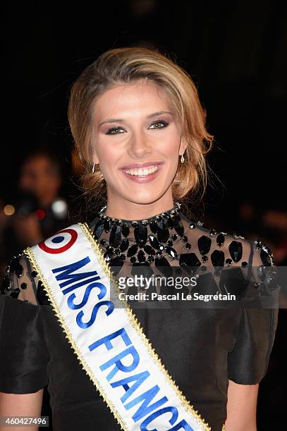Miss France 2015, Camille Cerf attends the NRJ Music Awards at Palais des Festivals on December 13, 2014 in Cannes, France.