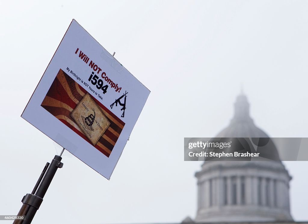 Gun Rights Activists Protest State's New Gun Buying Background Check Law