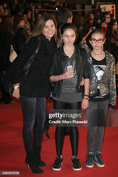 Veronika Loubry and children arrive to attend the '16th NRJ Music Awards 2014' ceremony at Palais des Festivals on December 13, 2014 in Cannes,...