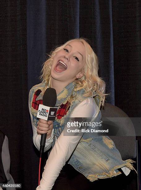 Singer/Songwriter RaeLynn attends Red Carpet Radio Presented By Westwood One For The American County Countdown Awards at the Music City Center on...