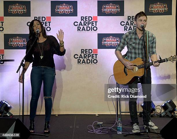 Recording Artists Mickey Guyton and Chris Always perform at Red Carpet Radio Presented By Westwood One For The American County Countdown Awards at...