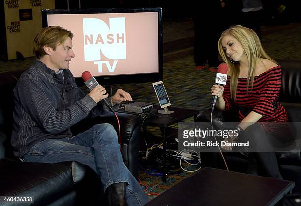Recording Artist/NASH TV Stokes Nielson and Singer/Songwriter Lindsay Ell attend Red Carpet Radio Presented By Westwood One For The American County...