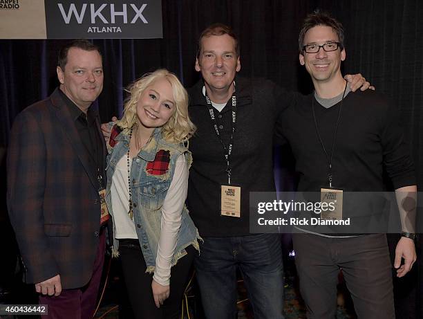 John Kilgo Cumulus, Singer/Songwriter RaeLynn, Cadillac and Greg Frey, Kicks Radio attend Red Carpet Radio Presented By Westwood One For The American...