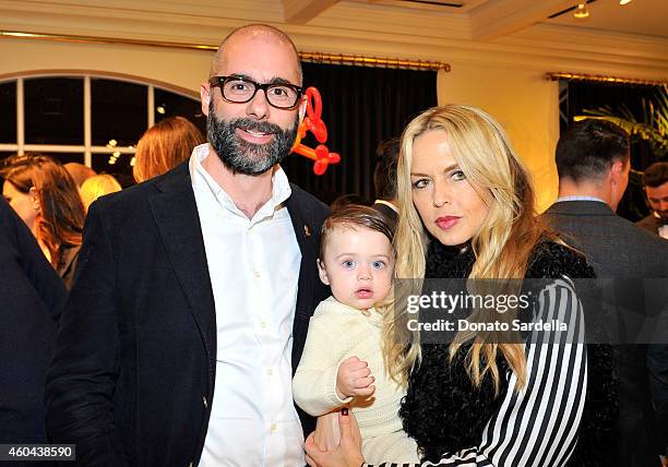 President of Brooks Brothers Andrea Dorigo and stylist Rachel Zoe , with son Kaius Jagger Berman, attend as Brooks Brothers celebrates the holidays...