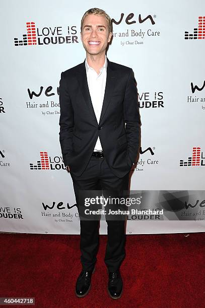 Shane Bitney Crone arrives at the Chaz Dean Holiday Party Benefiting Love Is Louder on December 13, 2014 in Los Angeles, California.