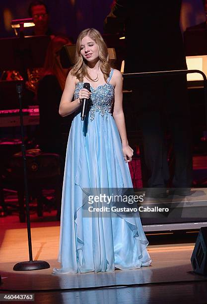Jackie Evancho performs at Adrienne Arsht Center on January 3, 2014 in Miami, Florida.
