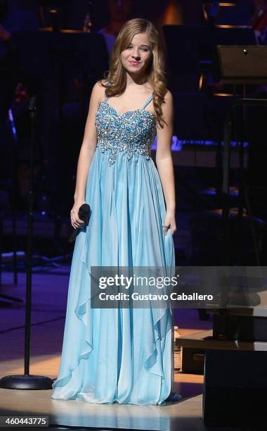 Jackie Evancho performs at Adrienne Arsht Center on January 3, 2014 in Miami, Florida.