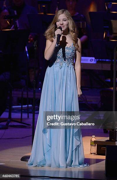 Jackie Evancho performs at Adrienne Arsht Center on January 3, 2014 in Miami, Florida.