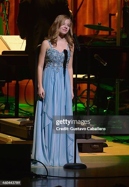 Jackie Evancho performs at Adrienne Arsht Center on January 3, 2014 in Miami, Florida.