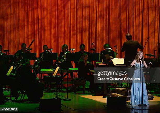 Jackie Evancho performs at Adrienne Arsht Center on January 3, 2014 in Miami, Florida.