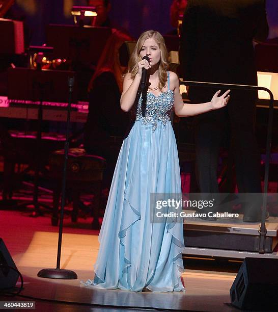 Jackie Evancho performs at Adrienne Arsht Center on January 3, 2014 in Miami, Florida.